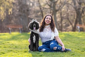 dog and pet owner during a dog photoshoot in Mississauga