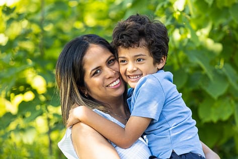 mom and son during a photoshoot together in Burlington, ON