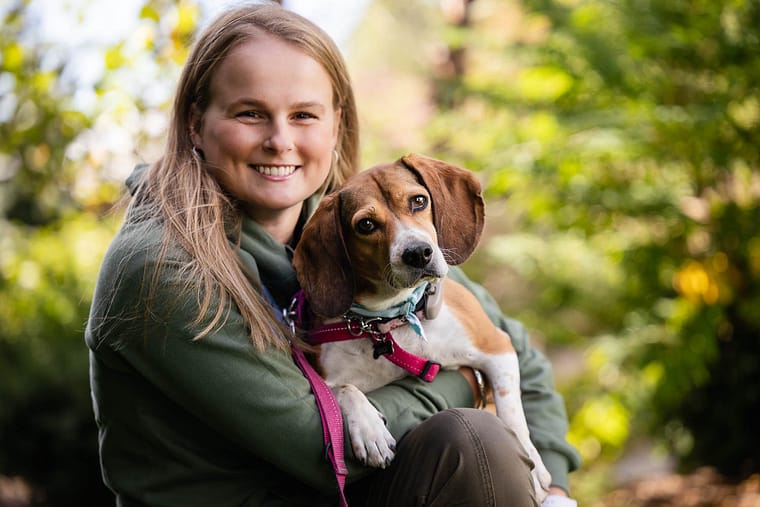 Pet and human portrait taken at West Avenue Cider House.