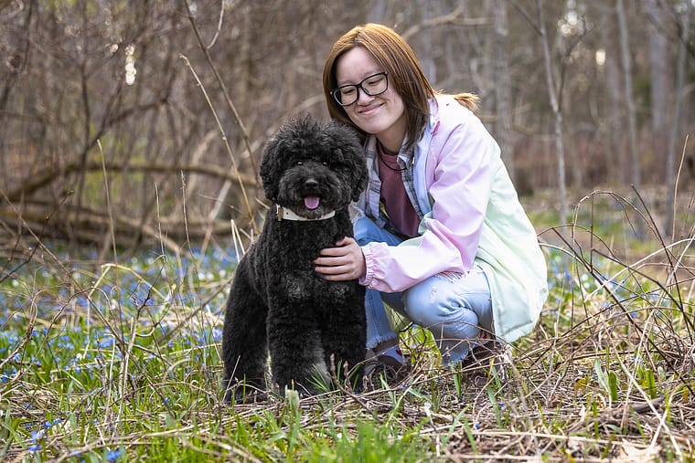 dog and owner photoshoot at James Garden.