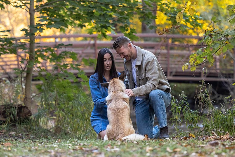 Fall pet and family photoshoot in Burlington at Lowville park