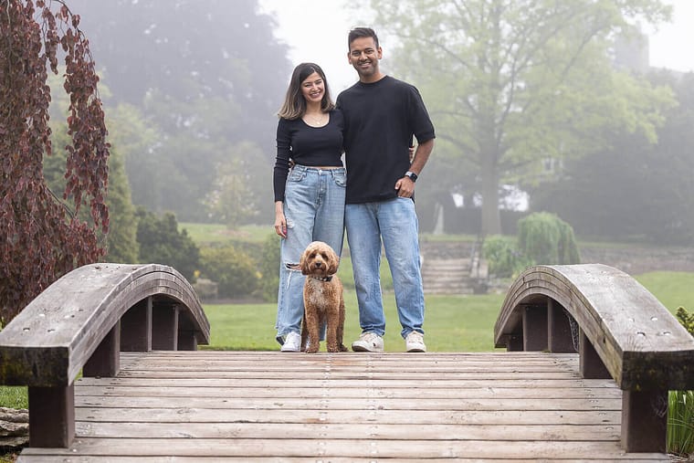 pet and family photo at Gairloch Gardens.