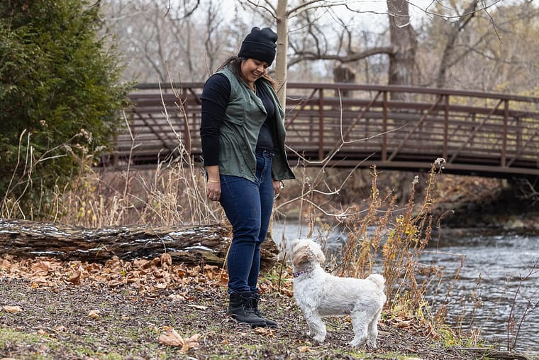 pet and family photo at Lowville park