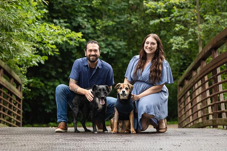 family photos with pets at Lowville Park
