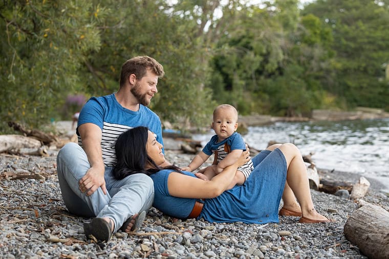 a candid moment from a family photoshoot in Mississauga.