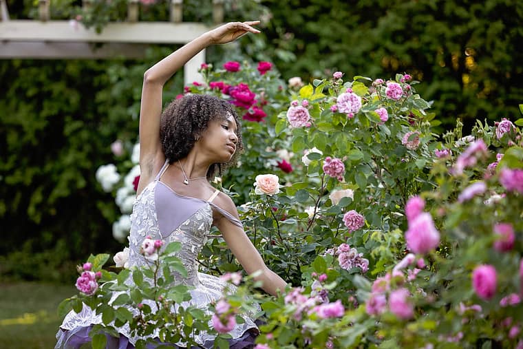 dance photoshoot at All Who wander flower farm in Dundas, ON