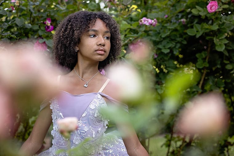 dance photoshoot idea at a flower farm