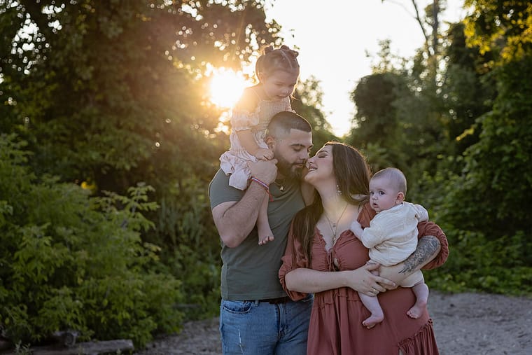 a family beach session in Dunville, Norfolk County at the golden hour.